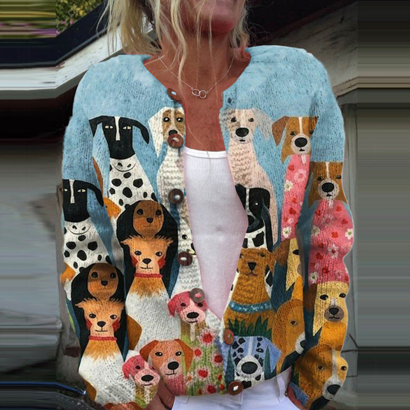 🌸🌸【50% popust】【S-5XL】Ženski kardigan z digitalnim potiskom v retro slogu