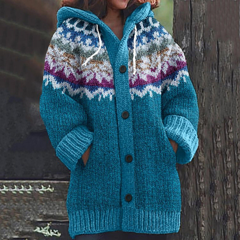 🔥【S~5XL】✨2025 Jesień/Zima Nowa Elegancka Kolorowa Kurtka z Kapturem Retro