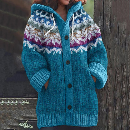 🔥【S~5XL】✨2025 Jesień/Zima Nowa Elegancka Kolorowa Kurtka z Kapturem Retro