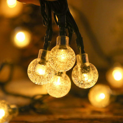 【12 metara, 100 LED dioda, 8 načina rada】Vodootporne solarne lampice s mjehurićima za terasu