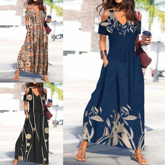 👗【S-3XL】Nova elegantna haljina s printom otvorenih ramena iz 2026