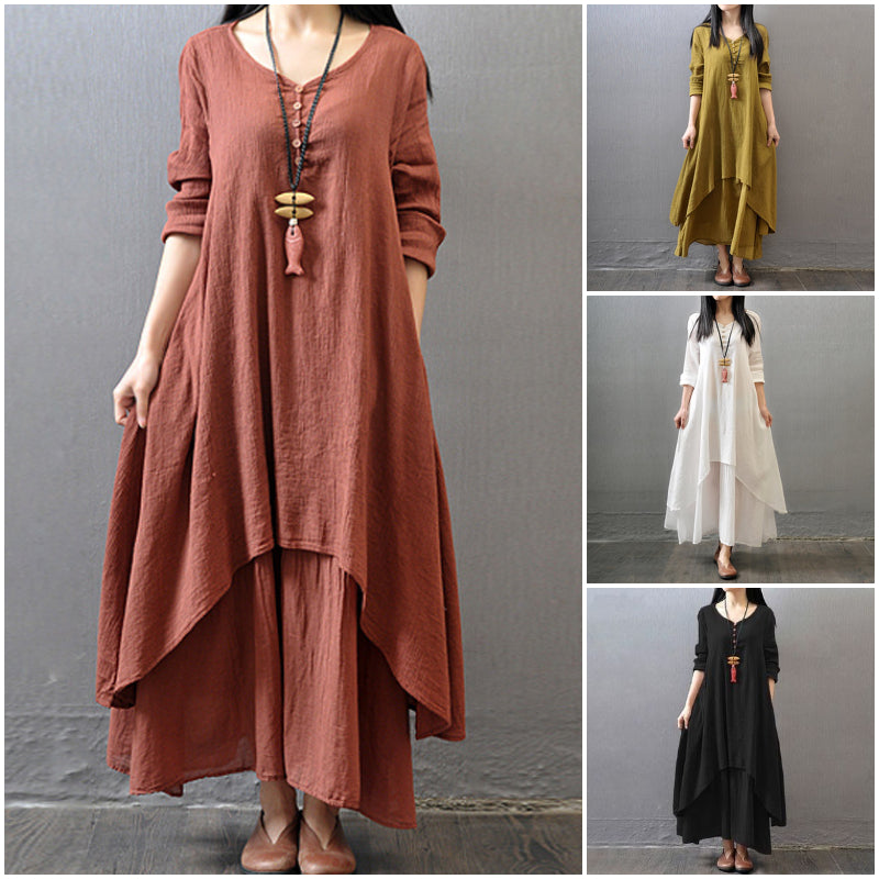 ✨🌸Nova lanena haljina dugih rukava za jesen 2026.