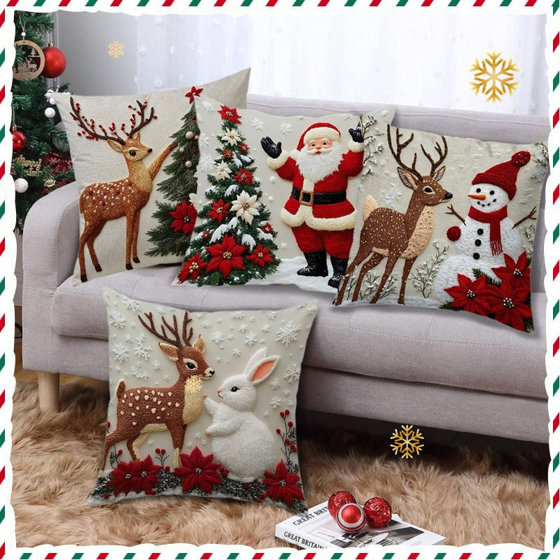 🔥🎅Wyprzedaż świąteczna 49% TANIEJ🎄Poszewka na poduszkę z motywem świątecznym