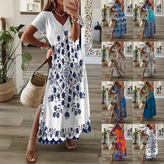 🌸🌸【S-5XL】Nova elegantna haljina s V-izrezom na rasprodaji