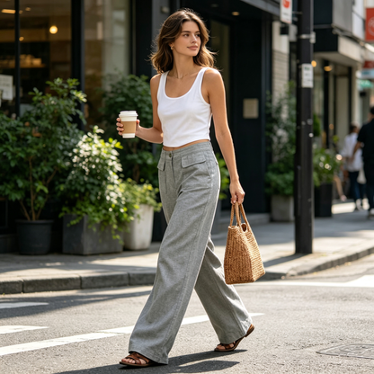 【S-3XL】Ženske široke hlače od pamuka i lana, ležerne👖✨