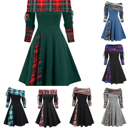 👗【S-3XL】2025 noua moda rochie cu maneca lunga pe un umar