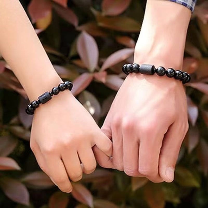 🔥【Kup 1, a 1 dostaniesz gratis】💖Ręcznie robione bransoletki dla par, dwanaście wzorów konstelacji, matowy czarny agat