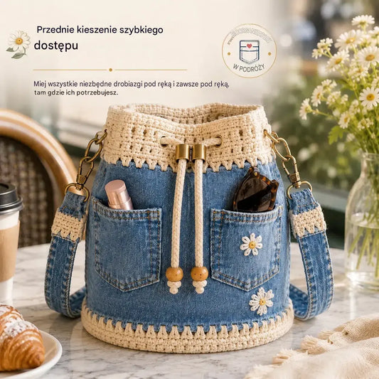 Pleciona torba jeansowa w stylu boho, która dopełni każdą stylizację ✨