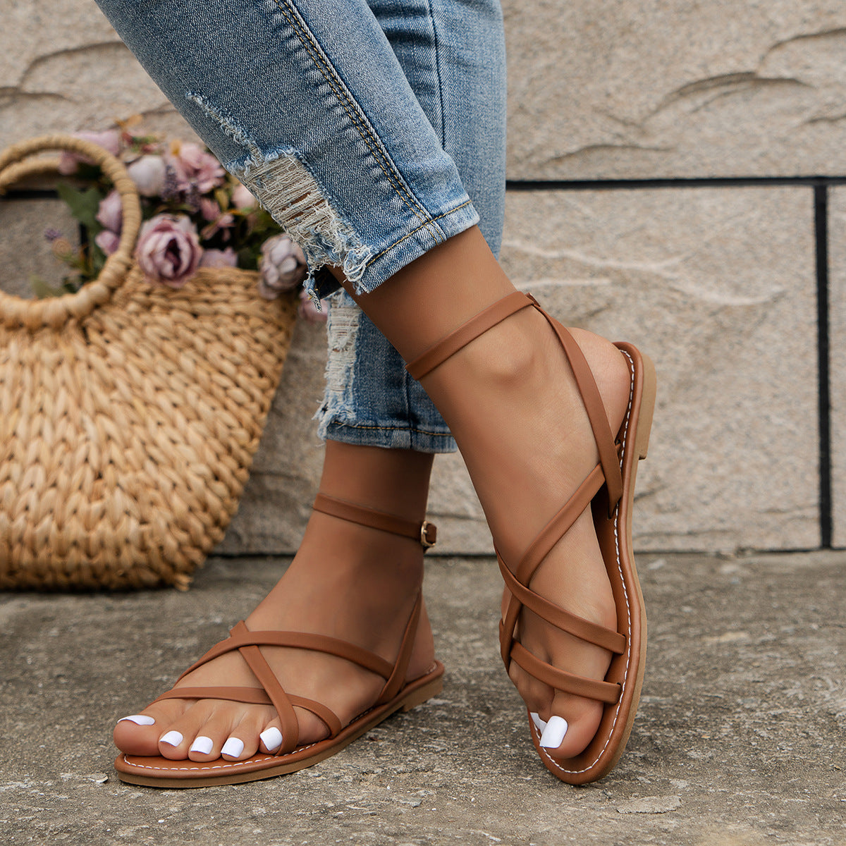 Elegantne ljetne rimske sandale za žene✅Plaćanje pouzećem