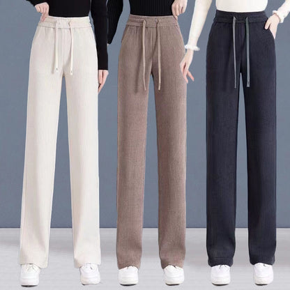 🔥【M-3XL】Νέο βελούδινο casual παντελόνι με φαρδιά μπατζάκια, πολύ άνετο στη χρήση.