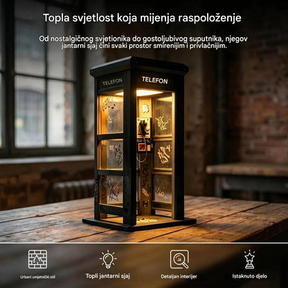✨⏰ LIMITIRANO IZDANJE Vintage ambijentalna lampa u obliku telefonske govornice: Nostalgičan dizajn s toplim ambijentalnim svjetlom 💡📞