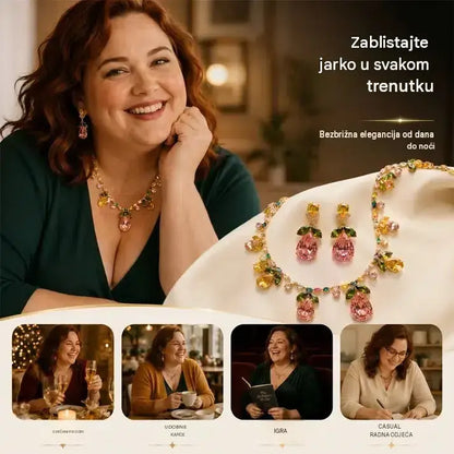 🌷👑Elegantni set ogrlice i naušnica s tulipanima