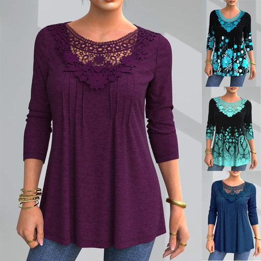 【S-5XL】Elegantna majica z votlim potiskom, nov slog za leto 2026