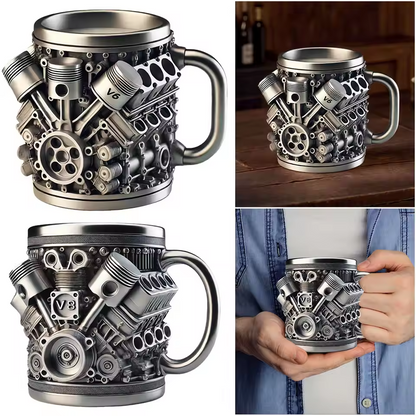 🎁☕Šalica za kavu Creative Engine V6V8 od nehrđajućeg čelika