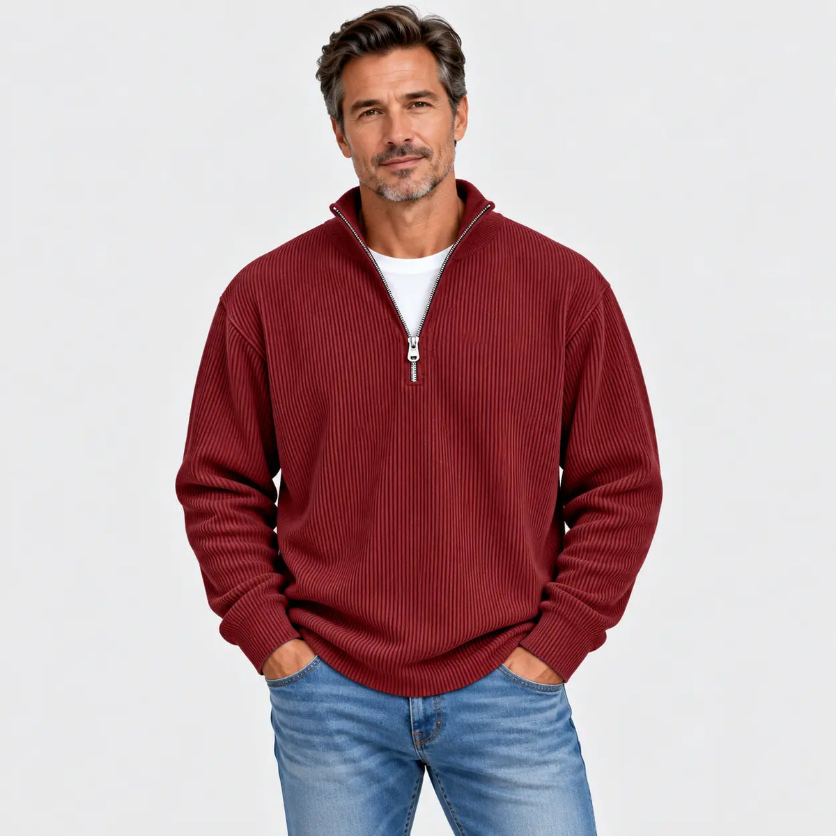 Nueva sudadera para hombre con cuello alzado, otoño/invierno