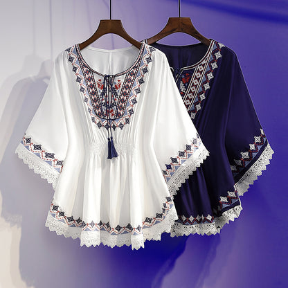 【M~4XL】Novi ljetni ženski plus-size izvezeni top