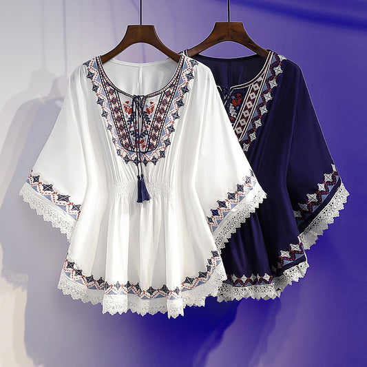 【M~4XL】Novi ljetni ženski plus-size izvezeni top