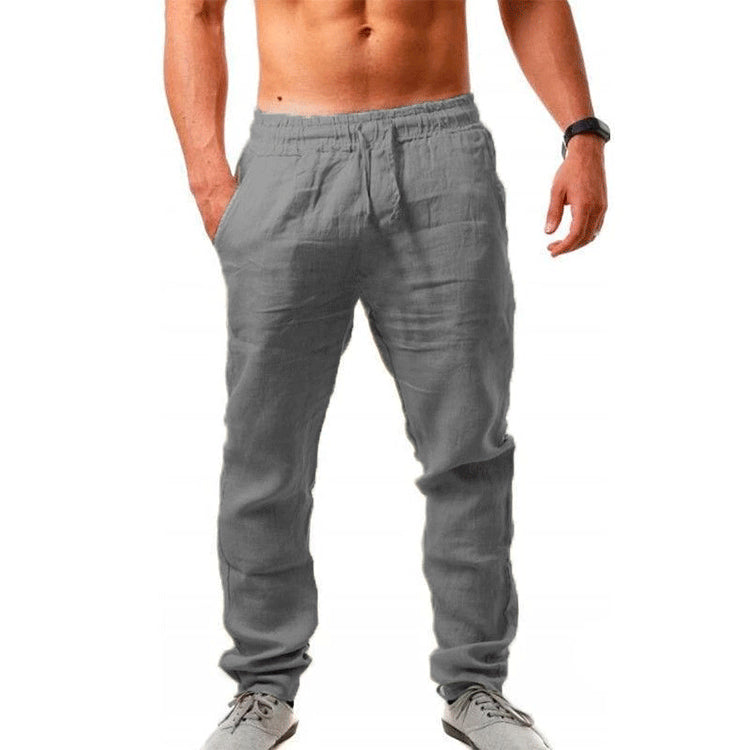 😍👖【S-4XL】💥2025 nove ljetne muške ležerne sportske hlače velike veličine, široka verzija prozračnog materijala od pamuka i lana