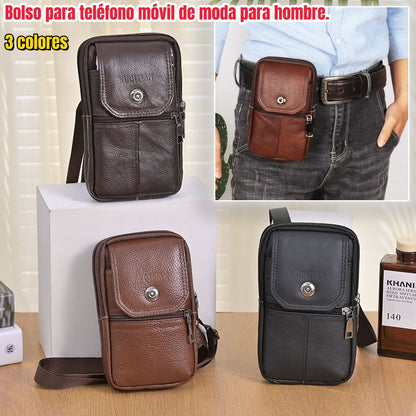🔥🔥Bolso portátil para teléfono con diseño híbrido (crossbody y bandolera) para hombre