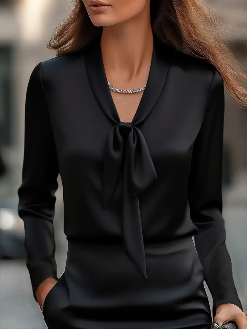 💖🍂【S-2XL】Jesenska moda, elegantan temperament, ženska jednobojna košulja dugih rukava