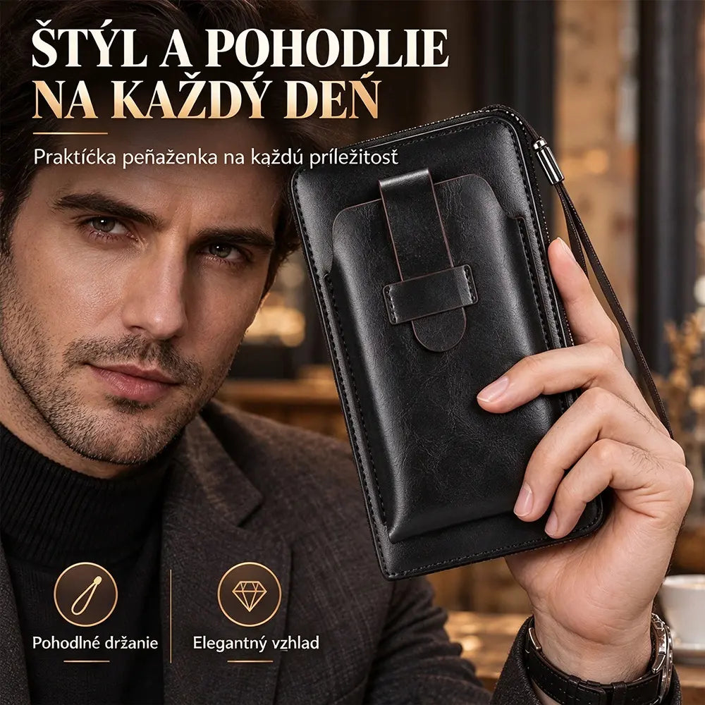 【Zľava 50 %】💼 Multifunkčná pánska peňaženka, ručne vyrobená z pravej kože – nový model