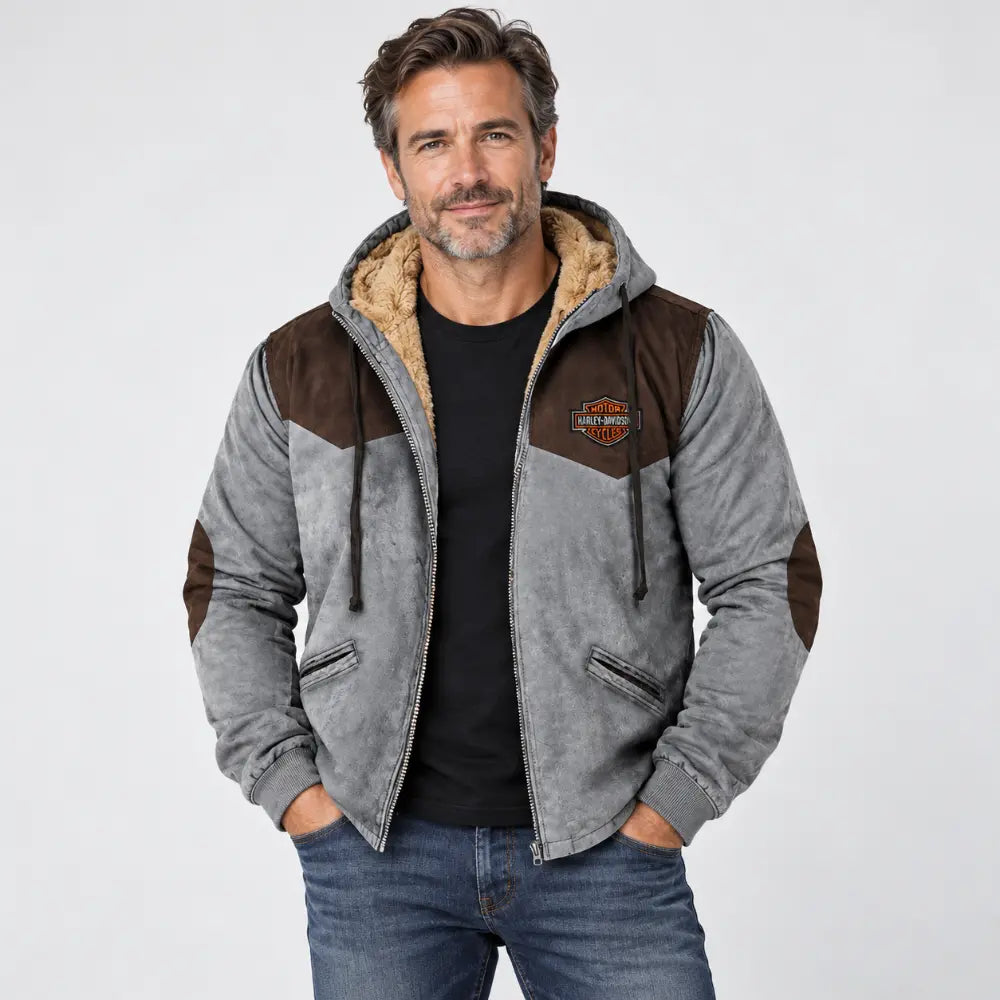 【M-5XL】Chaqueta con capucha para hombre nueva 2026: gruesa y afelpada, resistente al frío y cálida
