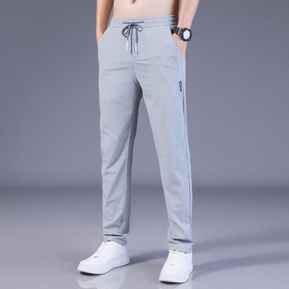 🆒👖【M-5XL】Novi model muških elastičnih ležernih hlača od ledene svile, ravnog kroja, u većim veličinama