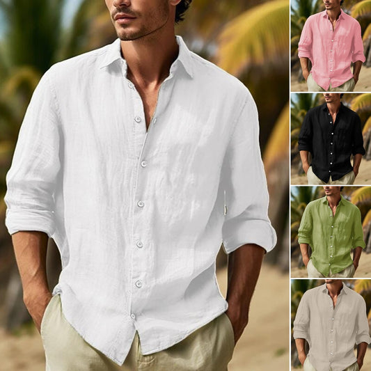 🎏👔【50% popusta 🔥】【S–3XL】Ljetna nova muška košulja dugih rukava u većim veličinama, jednobojna, dostupna u 9 boja