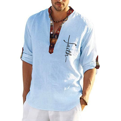 💥👔【49% reducere🔥】T-shirt pentru bărbați, de marime mare, din bumbac, cămăși cu decolteu în V