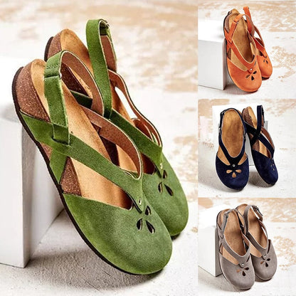 【Ograniczona oferta】 【35-44】2025 wysokiej jakości skórzane sandały casualowe ✅ Okrągły nosek ✅ Płaska podeszwa
