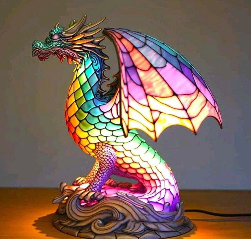💥Stolna lampa u retro stilu sa šarenom smolom i životinjskim motivom, element uređenja interijera