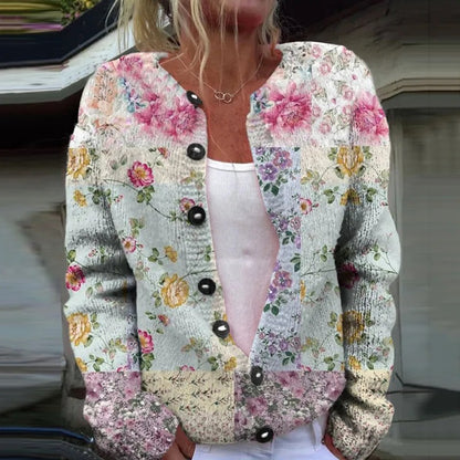 🌸🌸【50% popust】【S-5XL】Ženski kardigan z digitalnim potiskom v retro slogu