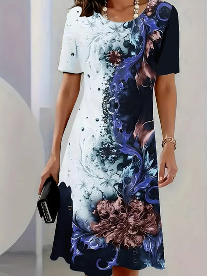 👗 【S-3XL】Trójwymiarowy wzór kwiatowy na swobodnej letniej sukience dla kobiet