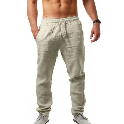 😍👖【S-4XL】💥2025 nove ljetne muške ležerne sportske hlače velike veličine, široka verzija prozračnog materijala od pamuka i lana