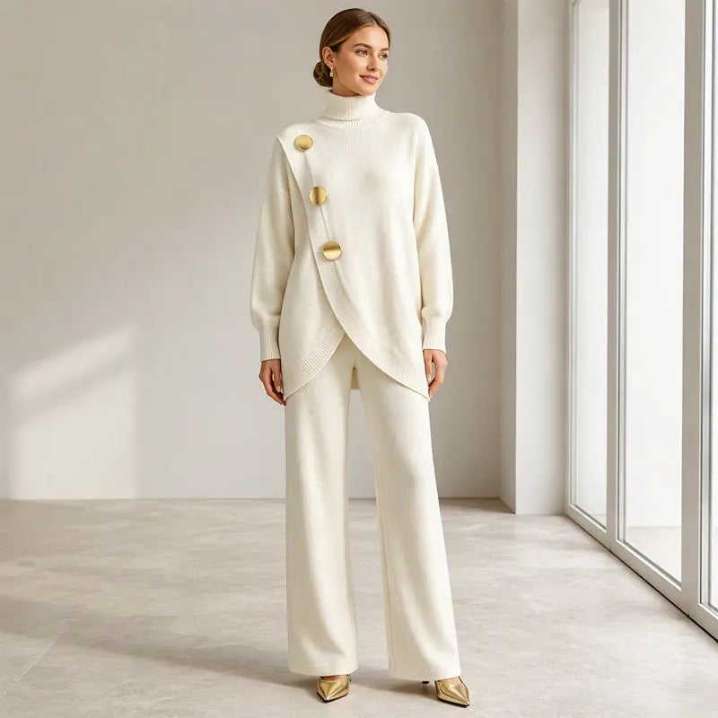 ✨🔥 U pola cijene + besplatna dostava 🚚💕 Elegantan ženski komplet: dolčevita i hlače širokih nogavica — Udobno i moderno 👗