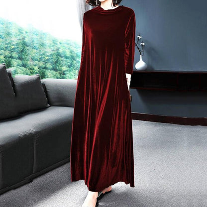 🥻【M-4XL】Rochie elegantă din catifea aurie , emanând farmec elegant din interior spre exterior