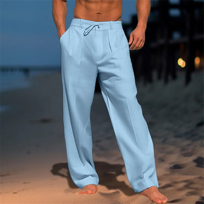 🏖️👖【Ljetni popust – 50 % 🔥】【S–3XL】😍 Muške lanene ležerne hlače velikih veličina, udobne i prozračne, idealne za svaki dan i odmor