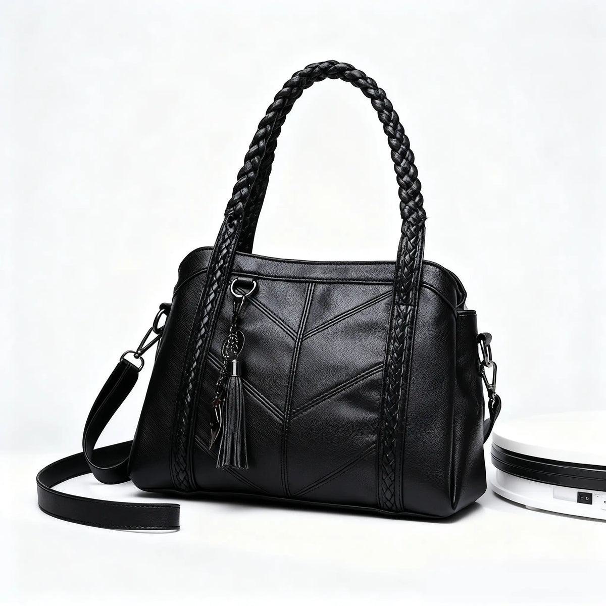 👜💟【50% DE DESCUENTO】Bolso de mano de cuero suave, gran capacidad, tres compartimentos, resistente al agua y a los arañazos.