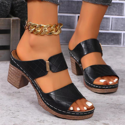 ✨【36-42】👡Sandale casual cu talpa groasa la moda cu talpa groasa de dama de culoare solida