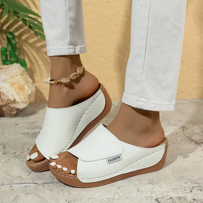 🔥👡【36-43】Sandalias de mujer modernas fabricadas en piel auténtica con suela suave y gruesa del año 2025.