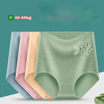 💖Zadnji dan, 50% popusta - ✅【Pakiranje od 6 komada】Visoko strukirano antibakterijsko donje rublje od čistog pamuka za kontrolu trbuha i podizanje bokova✨️ (45-95 kg)