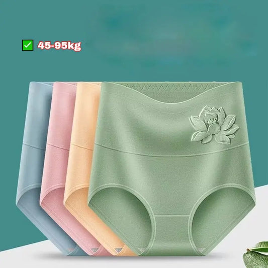 💖Zadnji dan, 50% popusta - ✅【Pakiranje od 6 komada】Visoko strukirano antibakterijsko donje rublje od čistog pamuka za kontrolu trbuha i podizanje bokova✨️ (45-95 kg)