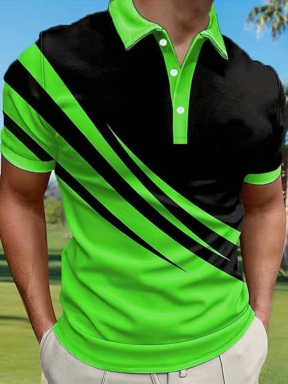 🔥 NOVI TREND! [S-6XL] Muška uska 3D prugasta polo majica | Osnovni ležeran stil ⚡