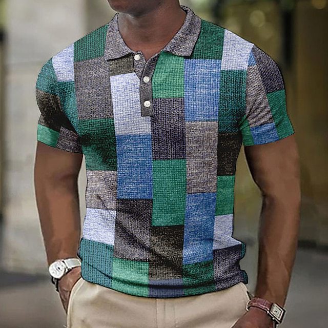 🌴👕【S-5XL】🔥✨2025 Lato Nowa męska casualowa koszulka POLO z geometrycznym wzorem