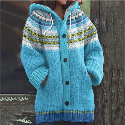 🔥【S~5XL】✨2025 Jesień/Zima Nowa Elegancka Kolorowa Kurtka z Kapturem Retro