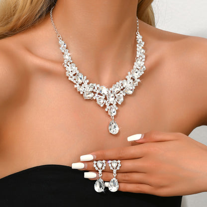 ✨【Ogrlica + naušnice】💖💎Novi set šarene ogrlice i naušnica od kubnog cirkona.
