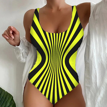 【Vruća rasprodaja 】【😍S~6XL】Seksi prugasti jednodijelni kupaći kostim