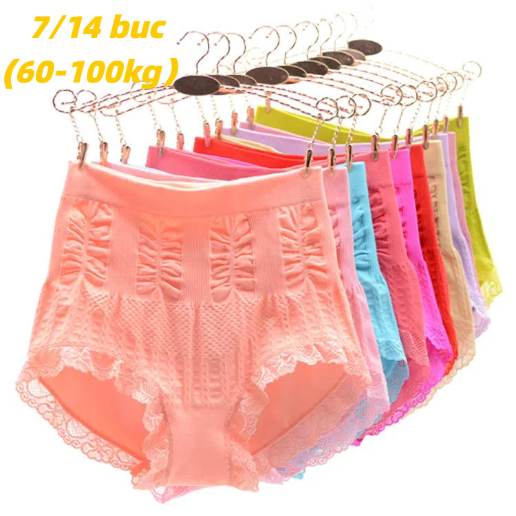 👩🔥【7 kom】(60-100 kg) visoka elastičnost, antibakterijske gaćice visokog struka, oblikovanje trbuha, plus size donje rublje