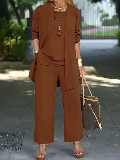 🧥【S-5XL】 Ograničena ponuda: 50% popusta  Elegantni ženski set od tri dijela širokog kroja🍂