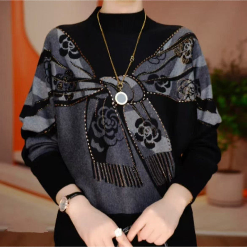🔥【M~5XL】✨Nowy, dwustronny, ciepły, luźny, modny, drukowany sweter damski z polaru niemieckiego na jesień/zimę